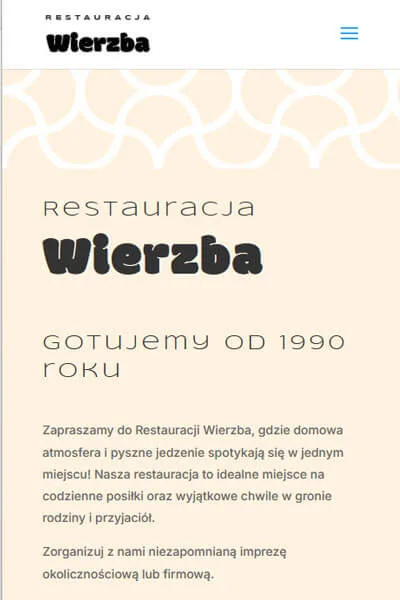 restauracja-wierzba Projekt strony www